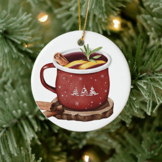 Winter mulled wine Metal Circle Ornament