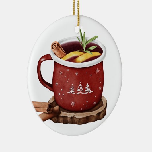 Winter mulled wine Metal Circle Ornament (Rechts)