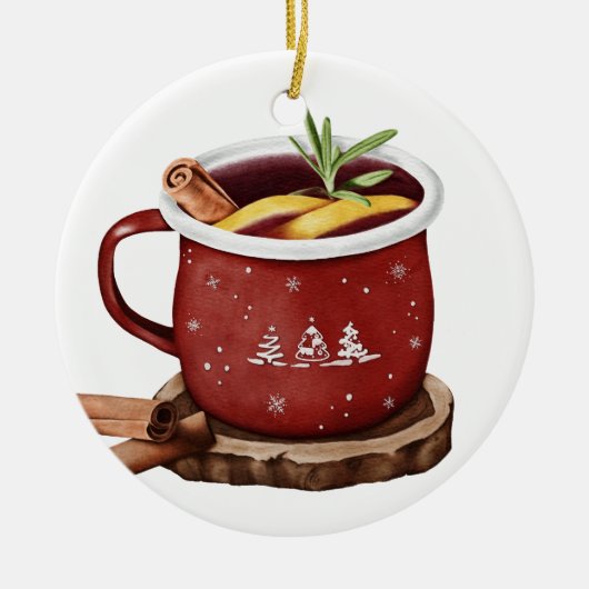Winter mulled wine Metal Circle Ornament (Voorkant)