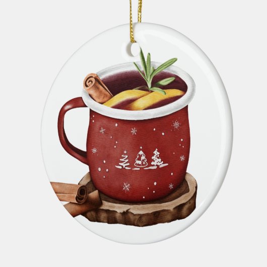 Winter mulled wine Metal Circle Ornament (Links)