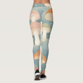 Winter Mushroom Print Leggings in pastelkleuren (Achterkant)