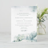 Winter Mystère I Formal Wedding Invitation Kaart (Staand voorkant)