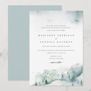 Winter Mystère I Formal Wedding Invitation Kaart