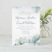 Winter Mystère II Formeel Huwelijksuitnodiging Sch Kaart (Staand voorkant)