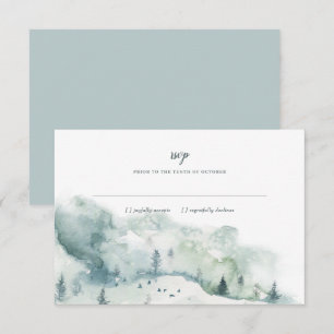 Winter Mystère Wedding RSVP Kaart