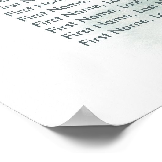 Winter Mystère Wedding Seating Chart Poster (Hoek)