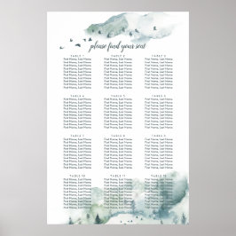 Winter Mystère Wedding Seating Chart Poster