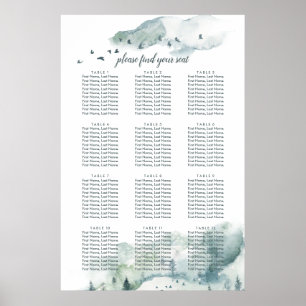 Winter Mystère Wedding Seating Chart Poster