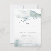Winter Mysterie Bruiloft RSVP+MAALTijd Reactie Kaart (Voorkant)