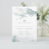 Winter Mysterie Bruiloft RSVP+MAALTijd Reactie Kaart (Staand voorkant)