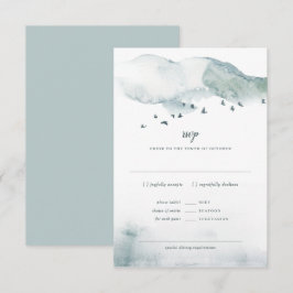 Winter Mysterie Bruiloft RSVP+MAALTijd Reactie Kaart