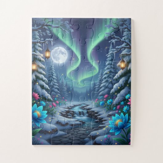 Winter Mysterieuze Tuin Legpuzzel (Verticaal)