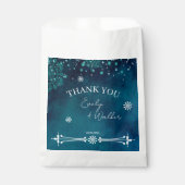 Winter nacht bruiloft dank u bedankzakje (Voorkant)