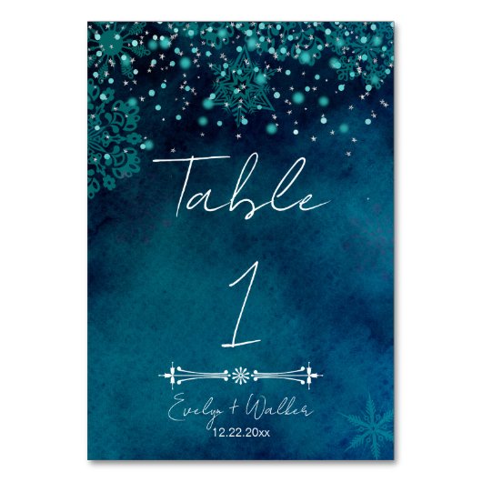 Winter nacht bruiloft kaart (Voorkant)