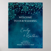 Winter nacht bruiloft welkom poster (Voorkant)