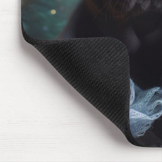 Winter nacht Pug Mousepad Muismat (Hoek)