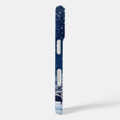 Winter Nacht Sneeuw Scene Blau Monogram Case-Mate iPhone Case (Achterkant / Rechts)