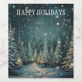 Winter Nachtbos Wijn Etiket (Enkel label)