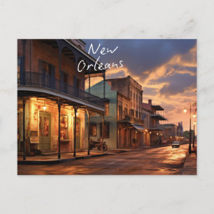 "Winter Nachten in New Orleans" Feestdagenkaart