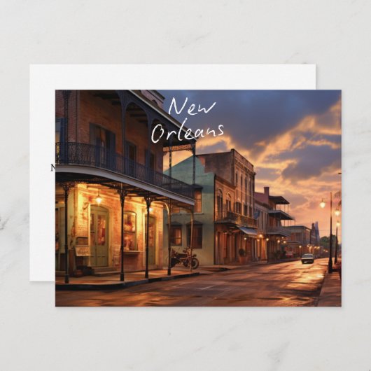 "Winter Nachten in New Orleans" Feestdagenkaart (Voorkant / Achterkant)