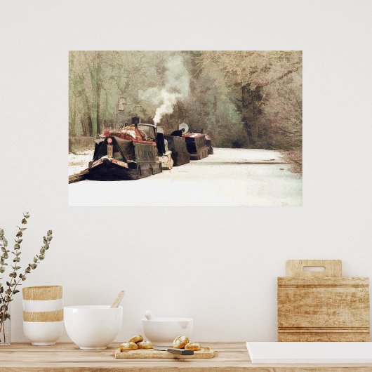 WINTER NARROWBOAT POSTER (Keuken)