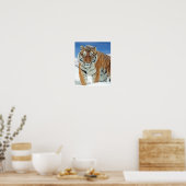 Winter Natuur Foto Tiger Snow Mountains Poster (Keuken)