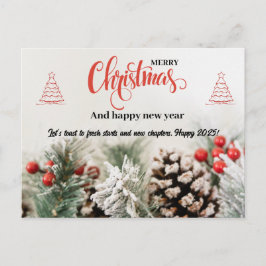 Winter Natuur Kerst & Nieuwjaar Groet Briefkaart