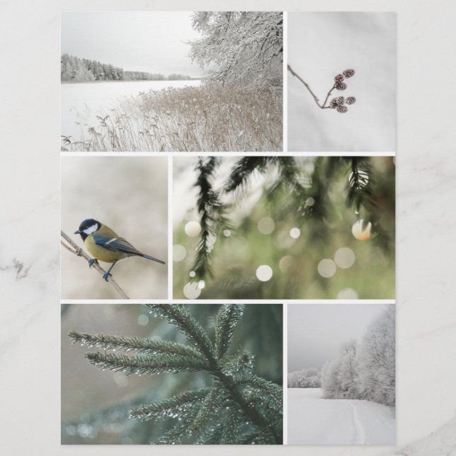 Winter Natuur: Kerst Scrapbook Uitknip papier (Voorkant)