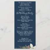 Winter Navy Blau Elegant Schrift Huwelijk Programmakaart (Achterkant)