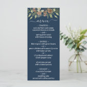 Winter Navy Blau Elegant Script Trouwmenu Menu (Staand voorkant)