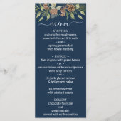Winter Navy Blau Elegant Script Trouwmenu Menu (Voorkant)