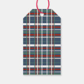 Winter Navy, Rood, Groen Plaid Holiday Gift Label Cadeaulabel (Achterkant)