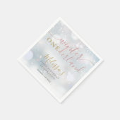 Winter nederland 1e verjaardag roze en goud servet (Hoek)