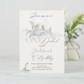 Winter Nederland 1e verjaardag witte poolvos Kaart (Staand voorkant)