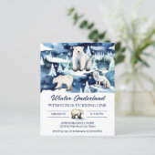 Winter Nederland Arctic Animals verjaardagsuitnodi (Staand voorkant)