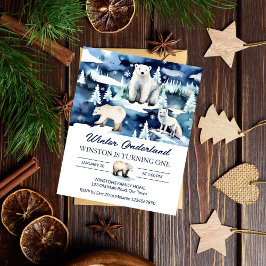 Winter Nederland Arctic Animals verjaardagsuitnodi