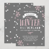 Winter Nederland eerste verjaardagsfeestje uitnodi Kaart (Voorkant / Achterkant)