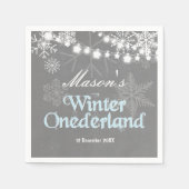 Winter Nederland Papier Servet Blauwe jongen Sneeu (Voorkant)