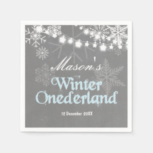 Winter Nederland Papier Servet Blauwe jongen Sneeu