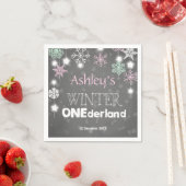 Winter Nederland Papier Servet Roze Meisje Sneeuwv (Insitu)