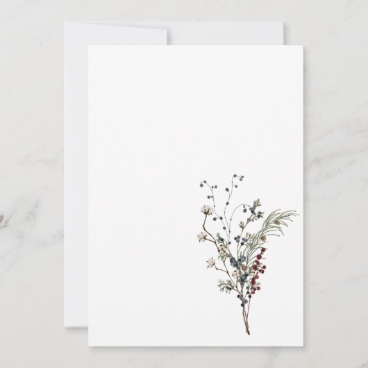 Winter Nederland rustieke bes boho eerste verjaard Kaart (Achterkant)