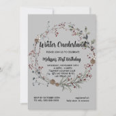 Winter Nederland rustieke bes boho eerste verjaard Kaart (Voorkant)