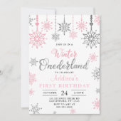 Winter-nederland Snowflake verjaardagsuitnodiging Kaart (Voorkant)