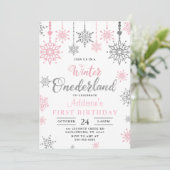 Winter-nederland Snowflake verjaardagsuitnodiging Kaart (Staand voorkant)