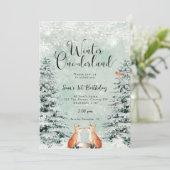 Winter Nederland Vossen Verjaardagsfeestuitnodigin Kaart (Staand voorkant)