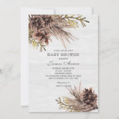 Winter Neutrale Baby Shower Uitnodiging (Voorkant)