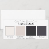 Winter Neutrals Color Palette Swatch Card Kaart (Voorkant / Achterkant)