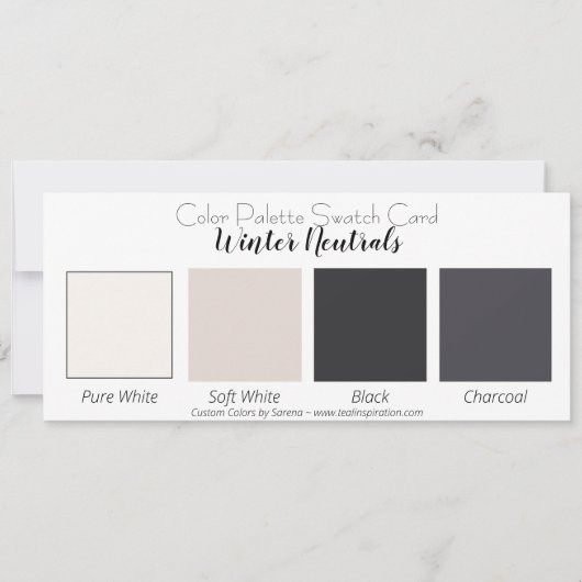 Winter Neutrals Color Palette Swatch Card Kaart (Voorkant)