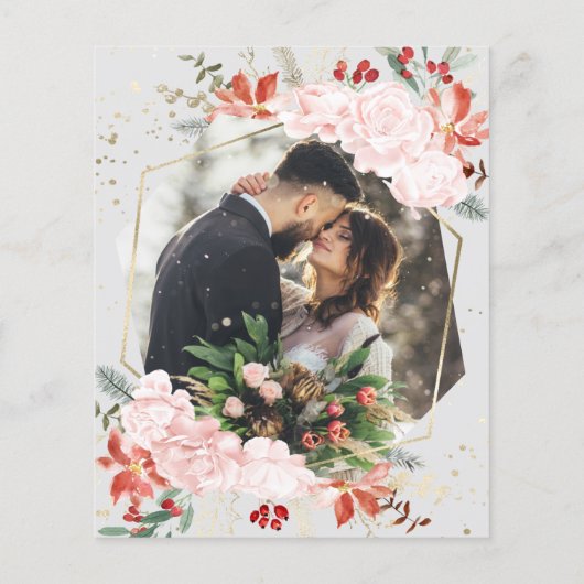 Winter niets Fancy gewoon liefde bruiloft uitnodig (Achterkant)