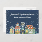Winter Nieuw Thuis Adres We zijn verhuisd Aankondigingskaart (Voorkant / Achterkant)